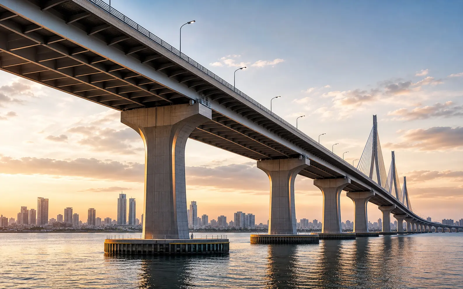 Modern bridge and infrastructure engineering concept