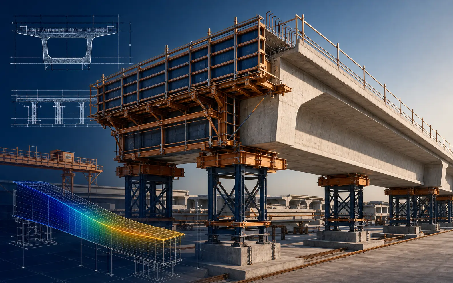 Mock girder and formwork structural engineering concept